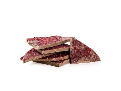 Drvené lyofilizované maliny a černice - lámaná mliečna čokoláda 250g