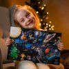 nebesky adventni kalendar 2025 cokolada mlecna horka bila 25okynek radost obdarovani vanoce mikulas advent povidani lucie vyborna qr kody obrazky vesmir nebe andele cokoladovna janek